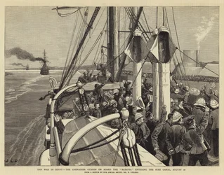 The War in Egypt, the Grenadier Guards on Board the Batavia Entering the Suez Canal, 20 August